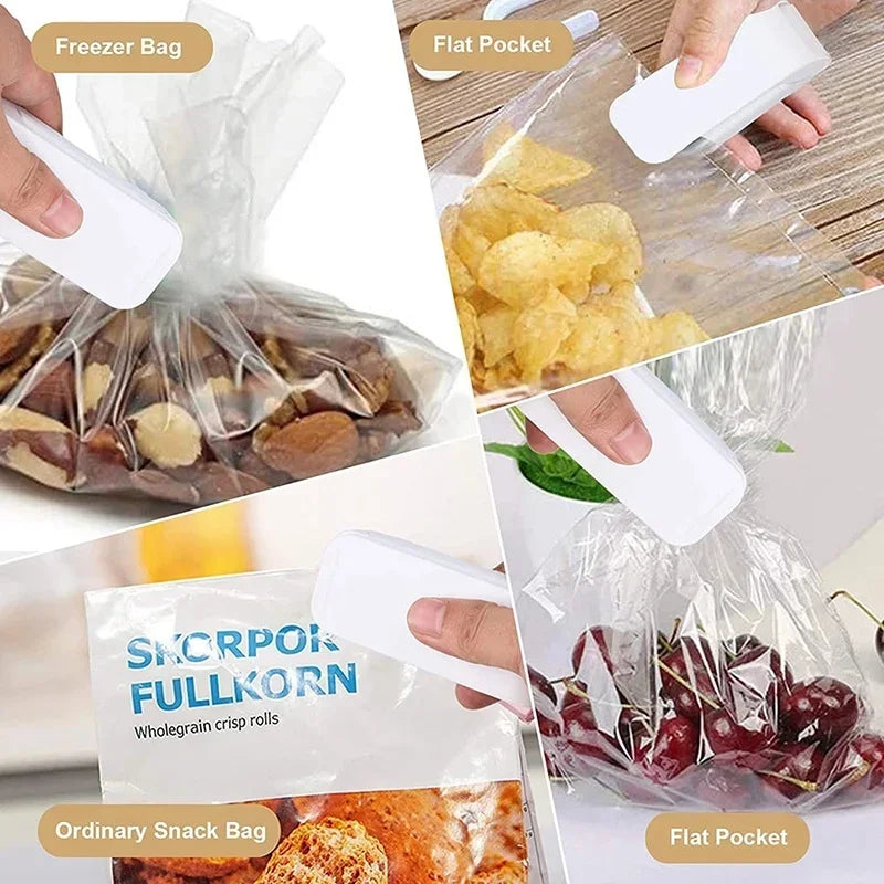 Mini Heat Bag Sealing Machine Package Sealer Bags Thermal Plastic Food Bag Closure Portable Sealer Food Packaging Heat Sealer ButFly